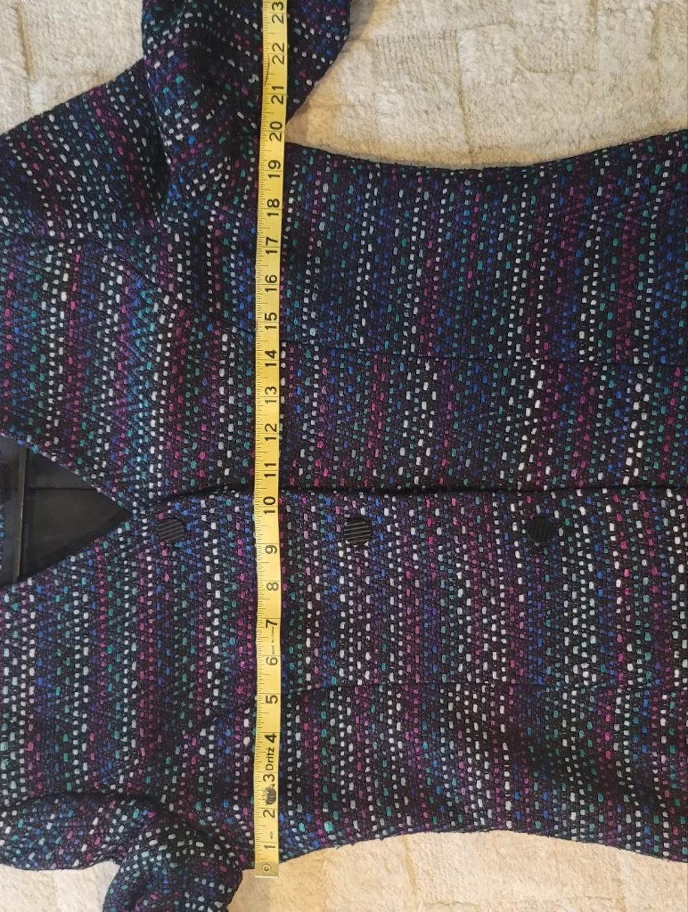 VINTAGE DONCASTER 100% Silk Tweed Blazer Jacket Multicolor Women's Size 10